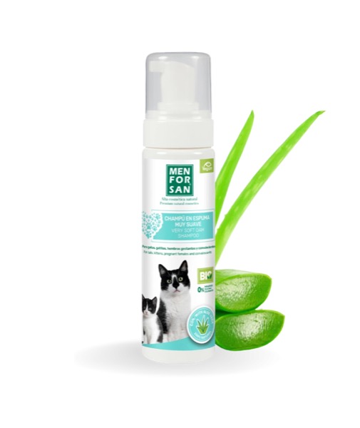 Menforsan Champú en espuma con aloe vera para gatos (200 ml)
